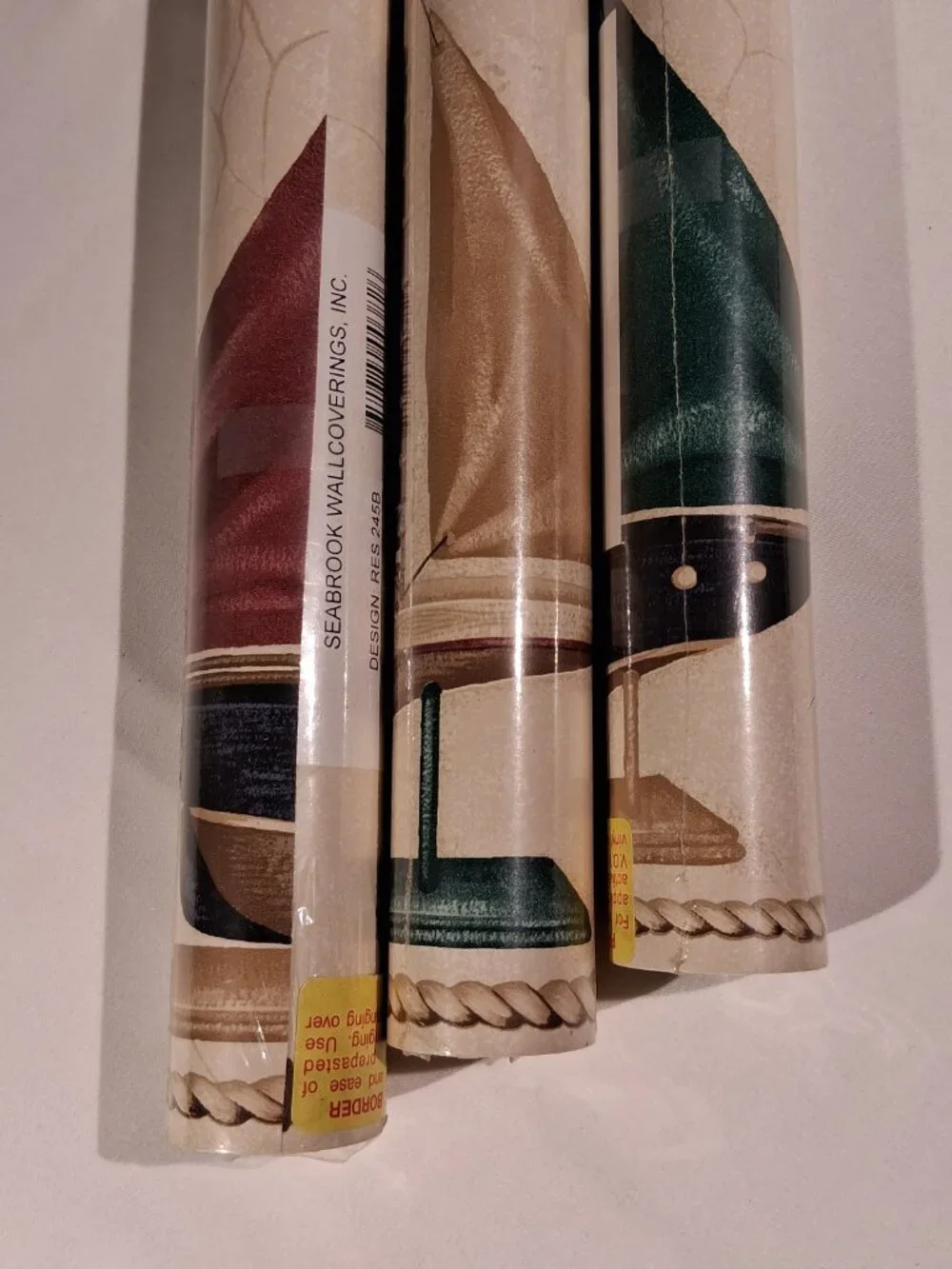 SEABROOK WALLCOVERINGS Border SAILBOATS RES 245B LOT 0300 3 Rolls 5 yds each NEW